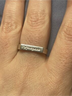 Sterling Silver Engraved 'Renegade' Band Ring - Silver